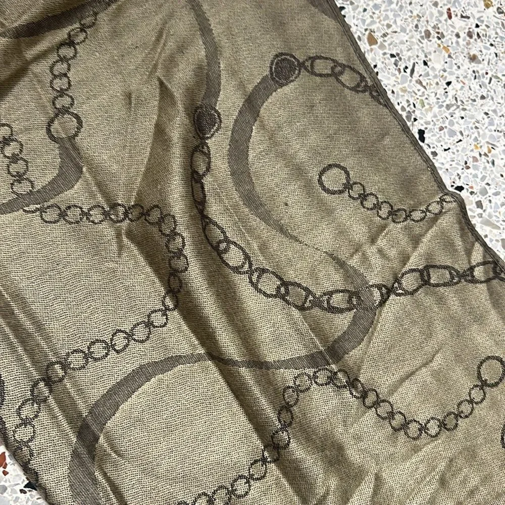 Oscar de la renta scarf pashmina Shaw bronze brown wrap